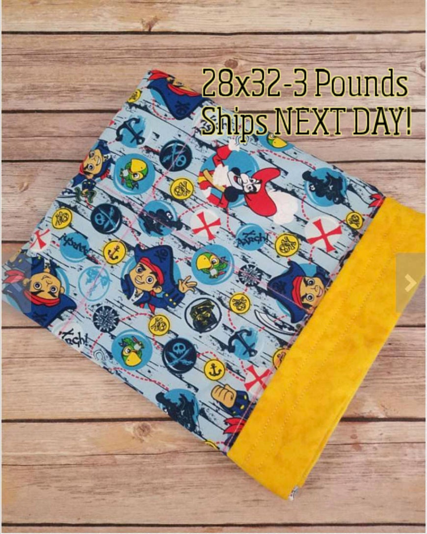 Pirate, 3 Pound, WEIGHTED BLANKET 3 pounds, 28x32, for Autism, Sensory