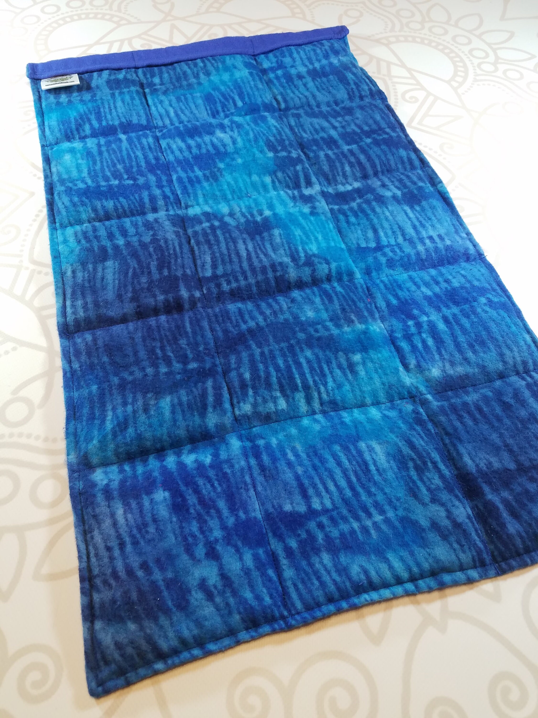 READY TO SHIP, Blue Watercolor Front, Royal Blue Back, Lap Pad/Weighted