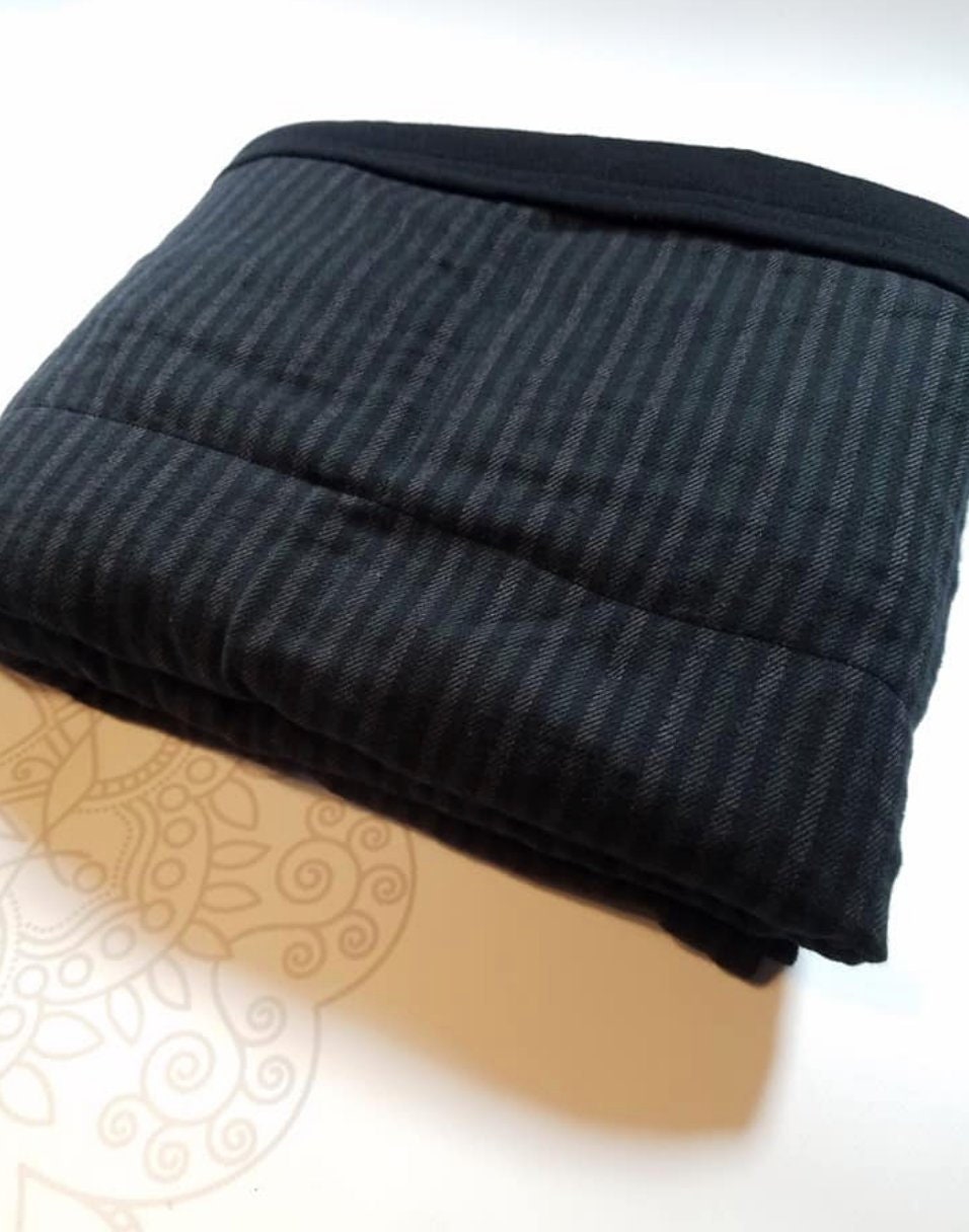 READY to SHIP, 40x50, 10 Pounds, Weighted Blanket, Black Lined Cotton