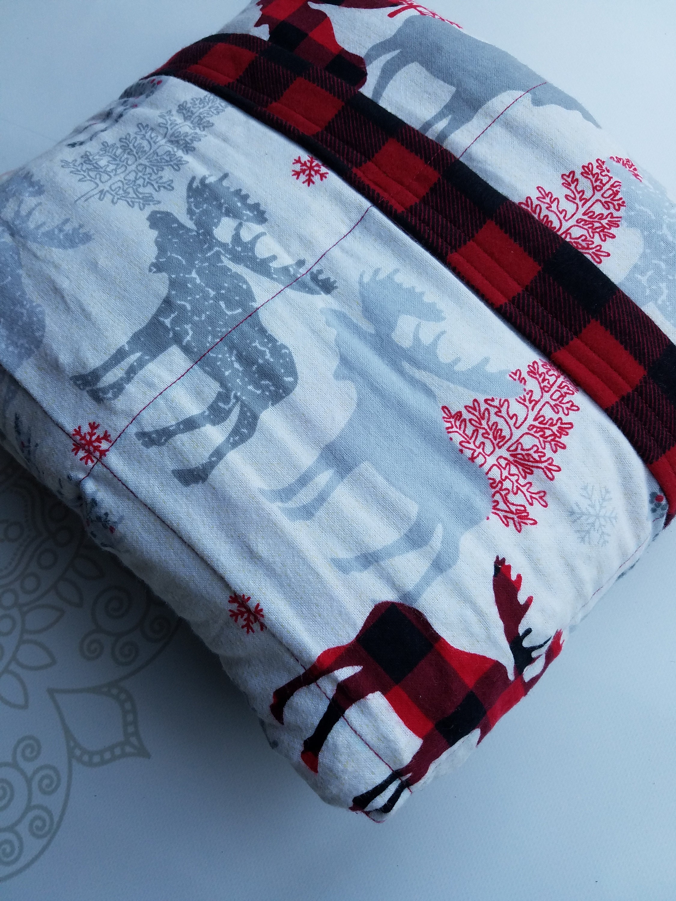 READY to SHIP, Weighted Blanket, 40x7015 Pounds, Moose Cotton Flannel