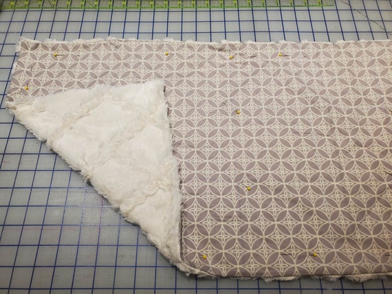 Weighted Lap Pad, Ivory Geometric Fabric with Ivory Lattice Minky Back, 14x22 inches, 3 Pounds, Fidget Pad, Homework Pad, Sensory Companion