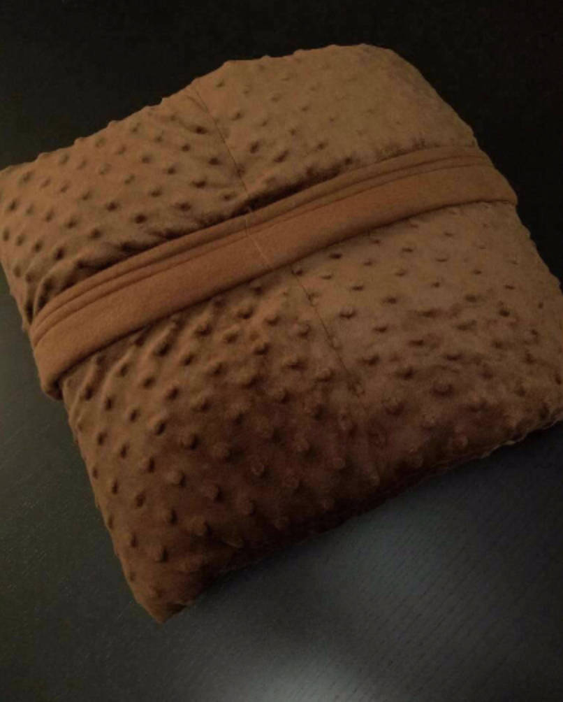 Minky Weighted Blanket, 20 Pound, Brown, 40x70, READY TO SHIP, Twin