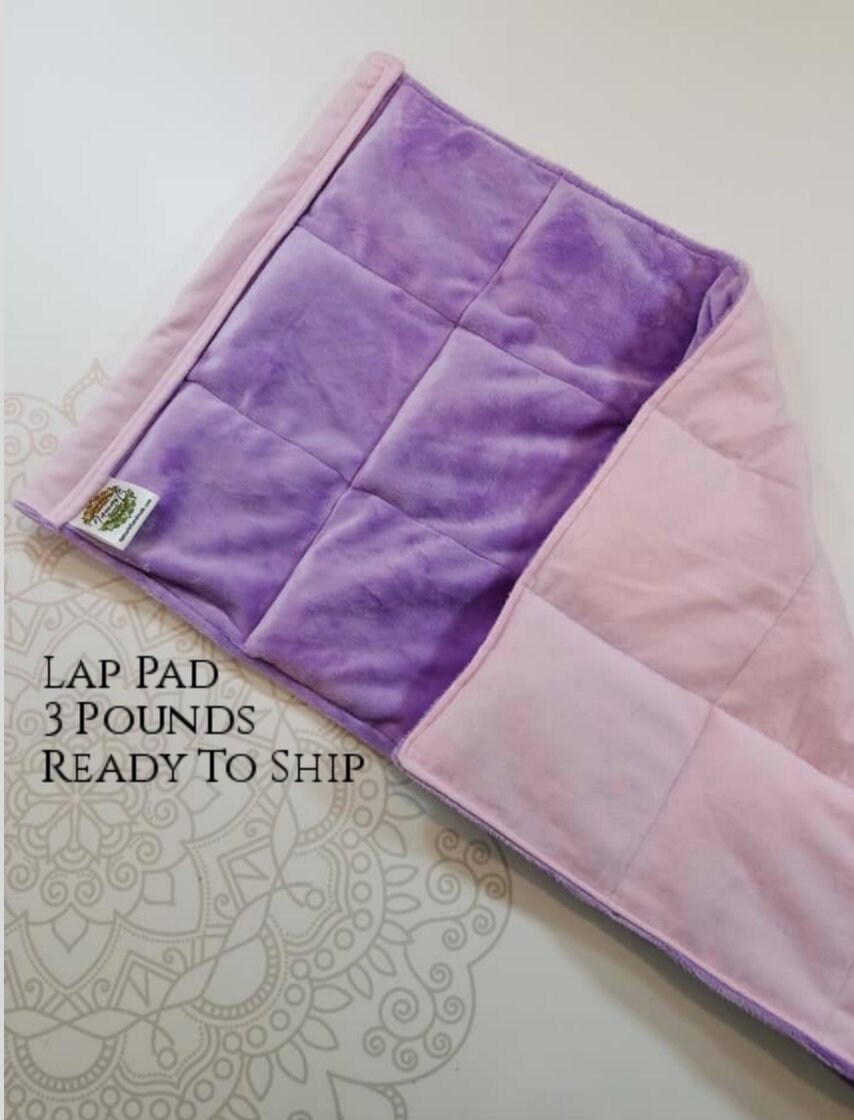 READY TO SHIP, Smooth Purple Minky, Pink Cotton Flannel Back, Weighted