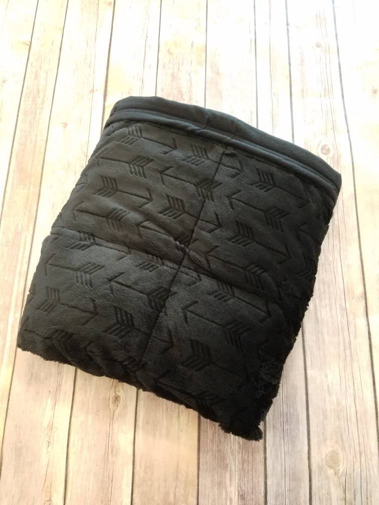 Weighted Blanket, 9 Pound, Minky Arrows, Black, 40x50, READY TO SHIP