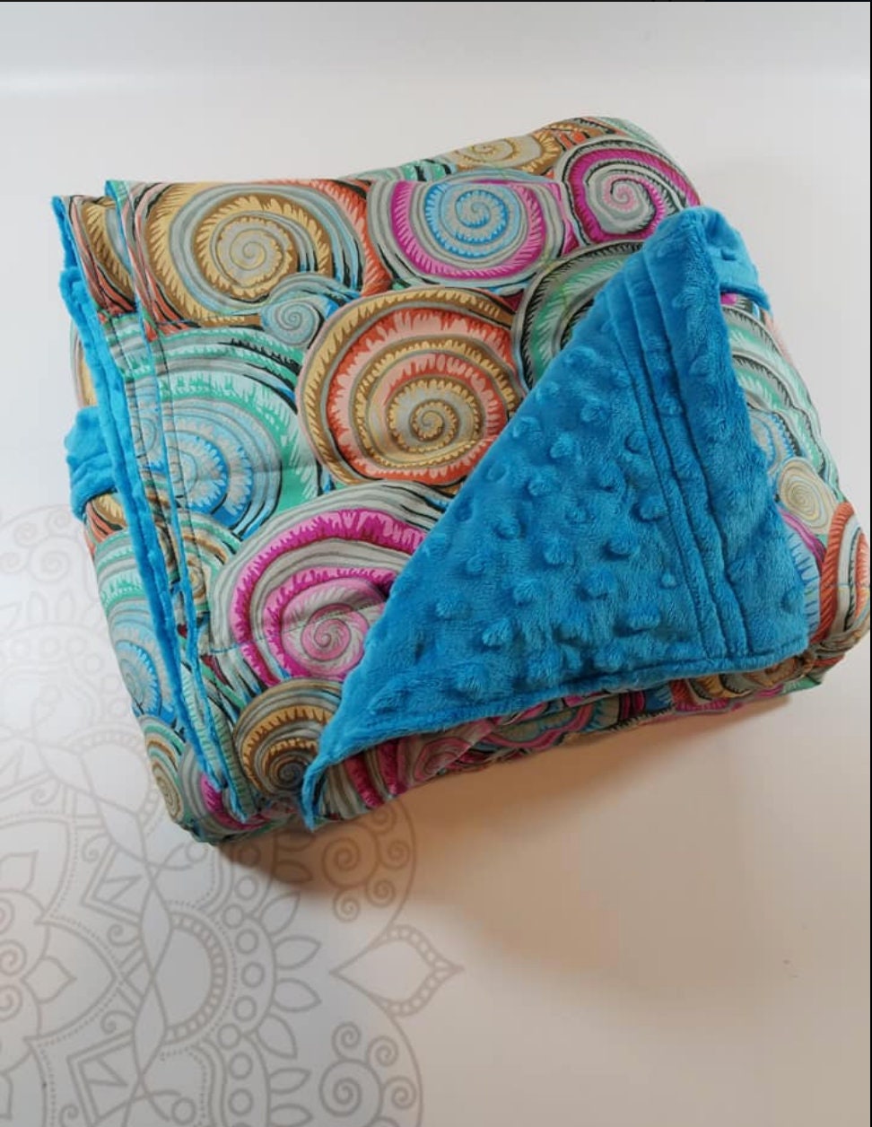 READY to SHIP, Weighted Blanket, 40x70-15 Pounds, Multi Colored Shells
