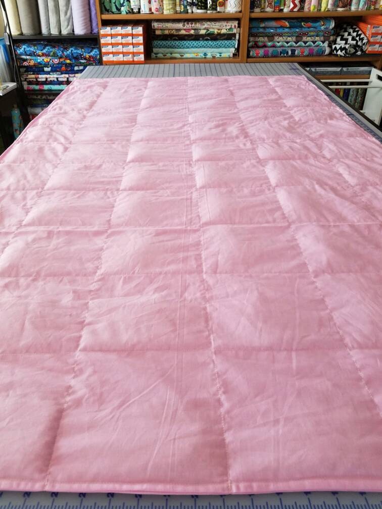 Weighted Blanket, 15 Pound, Pink, 40x70, READY TO SHIP, Twin Size