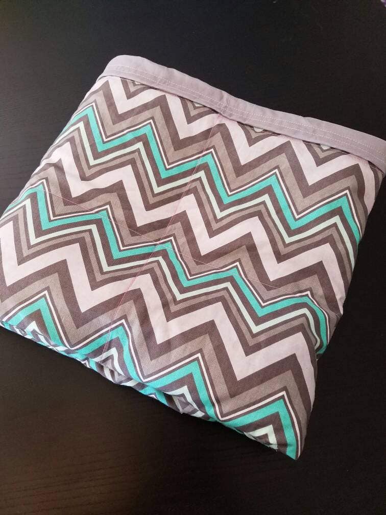 Weighted Blanket, 15 Pound, Teal, Gray, Mint, Chevron, 40x70, READY TO