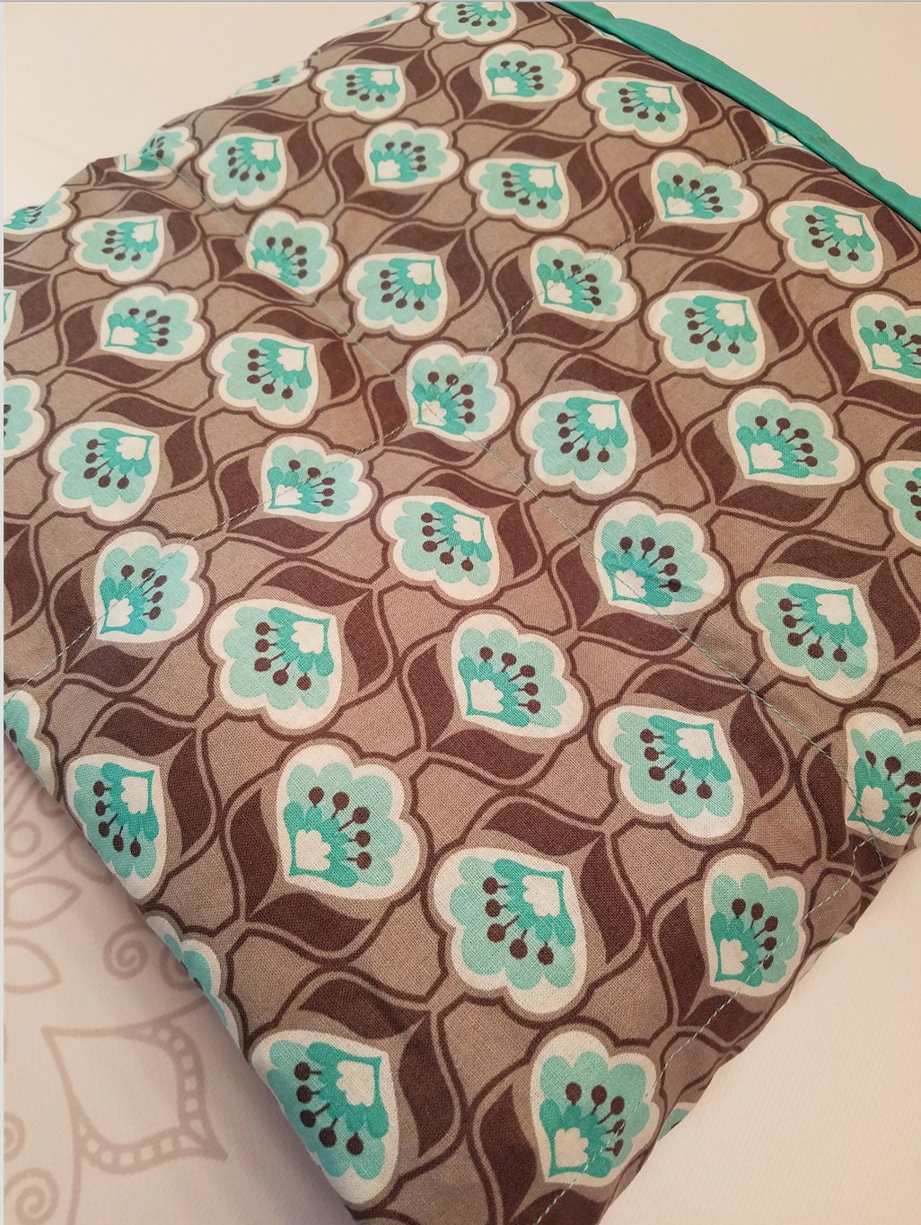 READY to SHIP, Weighted Blanket, 40x50-10 Pounds, Gray Mint Flowers