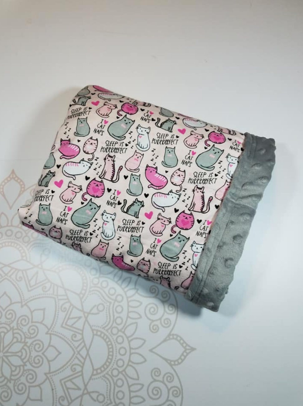 Ready To Ship, 5 Pound, 28x32, Gray Minky, WEIGHTED BLANKET, Ready To