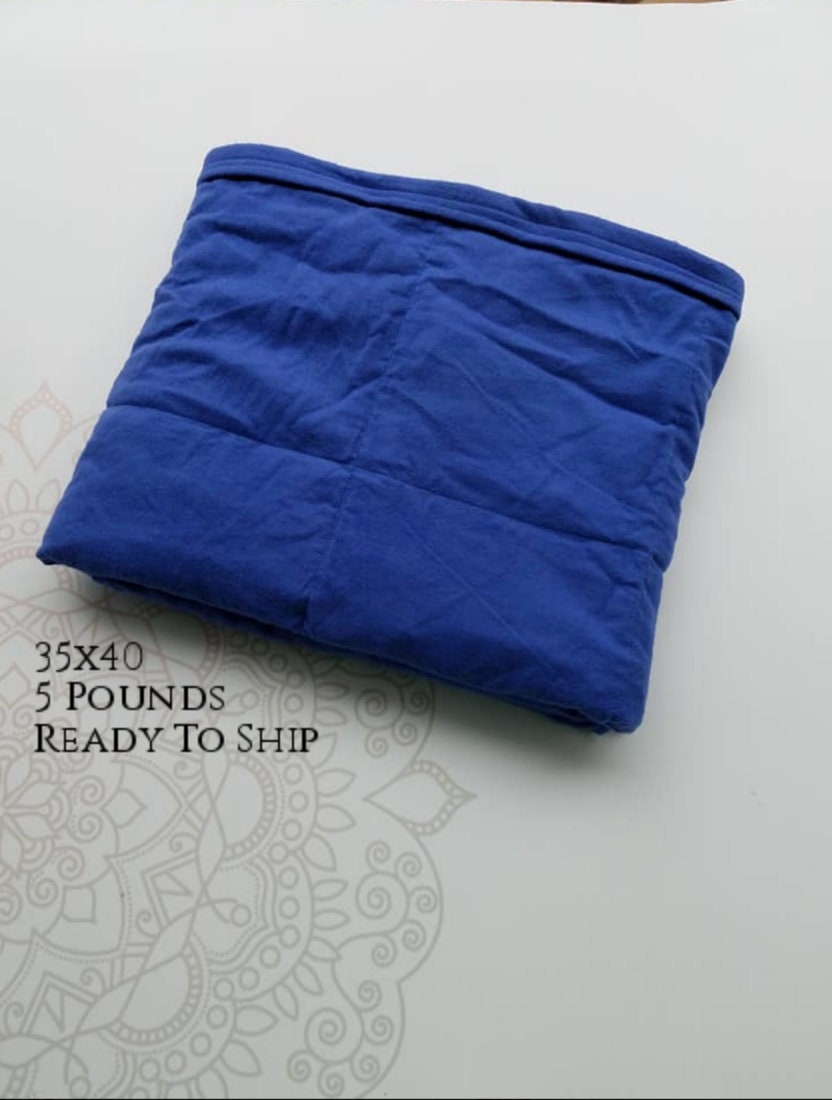 READY to SHIP, Weighted Blanket, 35x405 Pounds, Royal Blue cotton