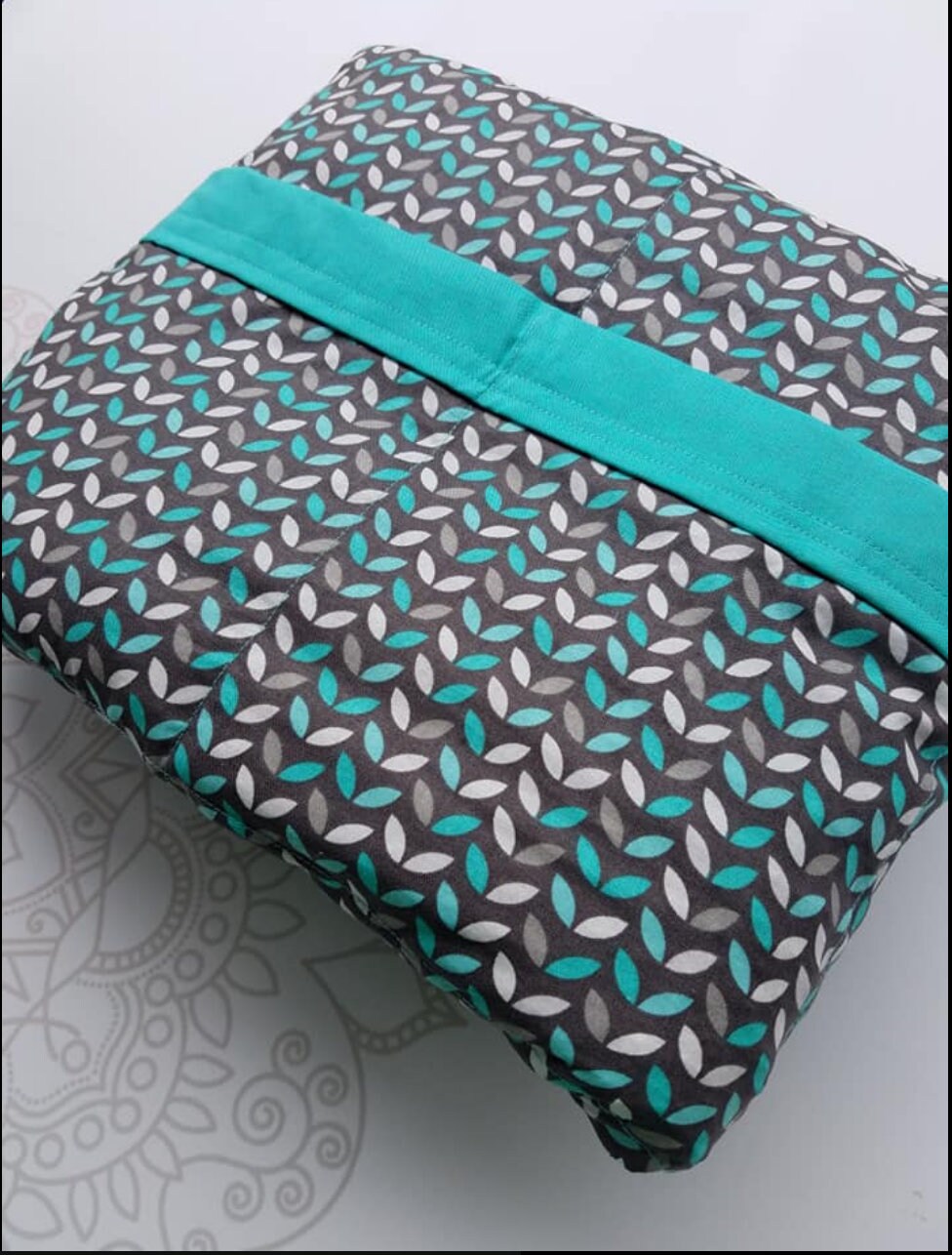 READY to SHIP, Weighted Blanket, 40x70-15 Pounds, Gray Mint Cotton