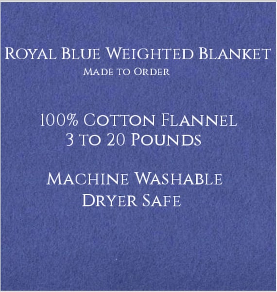 Solid Color, Weighted Blanket, Royal Blue, Up to Twin Size 3 to 20 Pounds.  Calming, Heavy Blanket, SPD, Autism, Weighted Blanket.