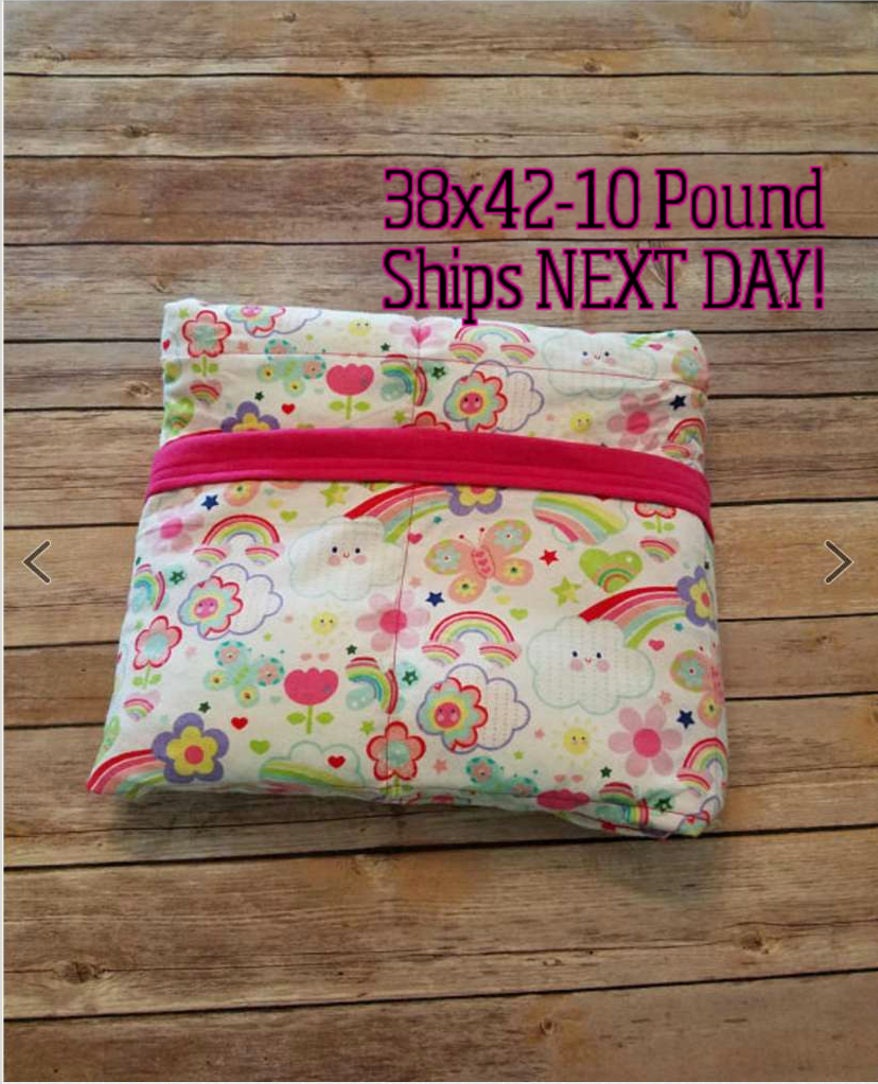Rainbows, Butterfly, 10 Pound, WEIGHTED BLANKET, Ready To Ship, 10