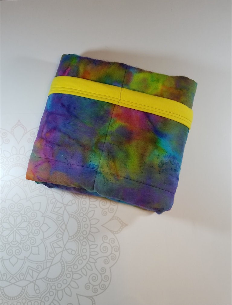 Rainbow Tie Dye Weighted Blanket, Cotton Flannel, Up to Twin Size, 3 to
