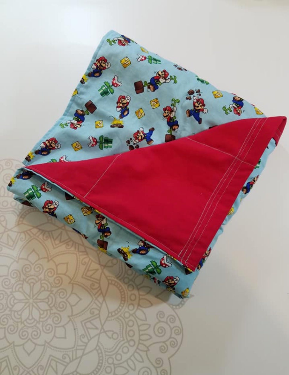 READY to SHIP, Weighted Blanket, 40x608 Pounds, Video Game, Red Woven