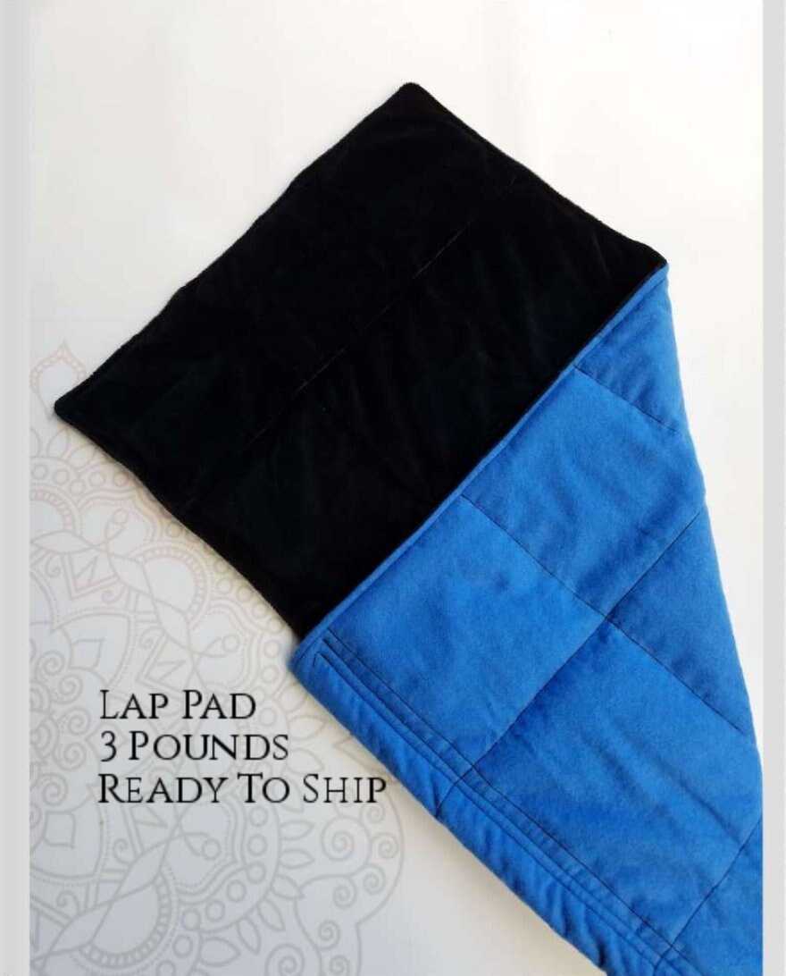 READY TO SHIP, Royal Blue, Black Smooth Minky, Weighted, Lap Pad/Travel