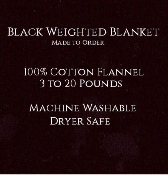 Solid Color, Weighted Blanket, Black, Up to Twin Size 3 to 20 Pounds.  Calming, Heavy Blanket, SPD, Autism, Weighted Blanket.