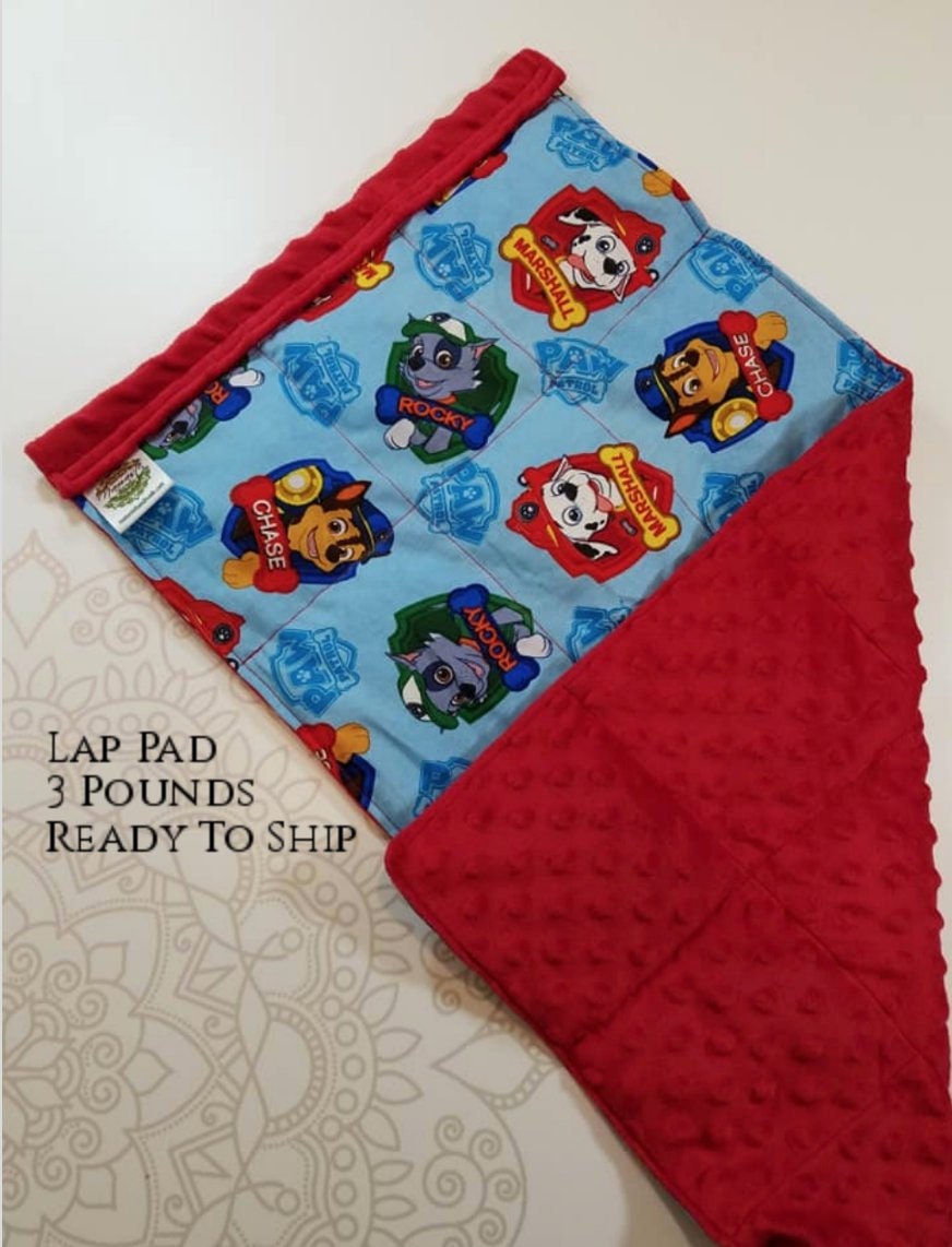 READY TO SHIP, Character Front, Red Minky Back, Weighted, Lap Pad