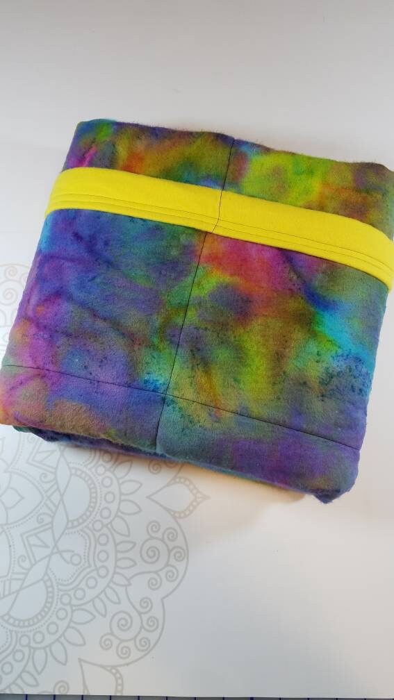Rainbow Tie Dye Weighted Blanket, Cotton Flannel, Up to Twin Size, 3 to