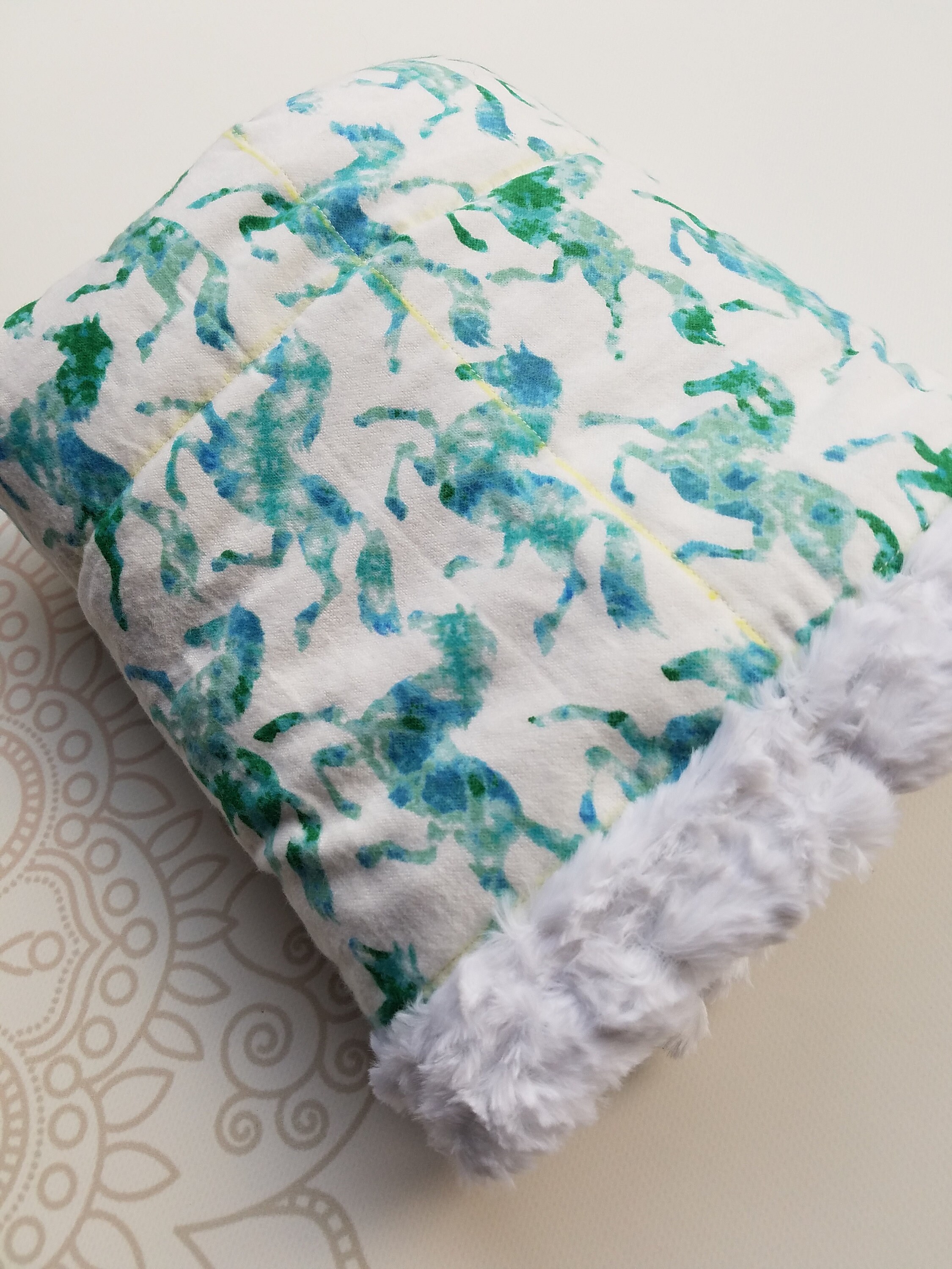 READY to SHIP, Weighted Blanket, 28x325 Pounds, Running Horses Front