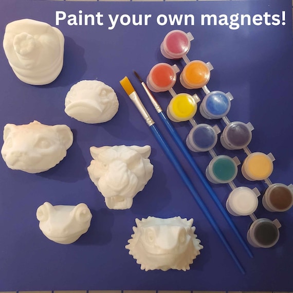 Paint Your Own Magnets, Reptile, Small Mammal, Bearded Dragon, Snake, Date Night Activity, Birthday Gift, Holiday Gift, Party Favors.