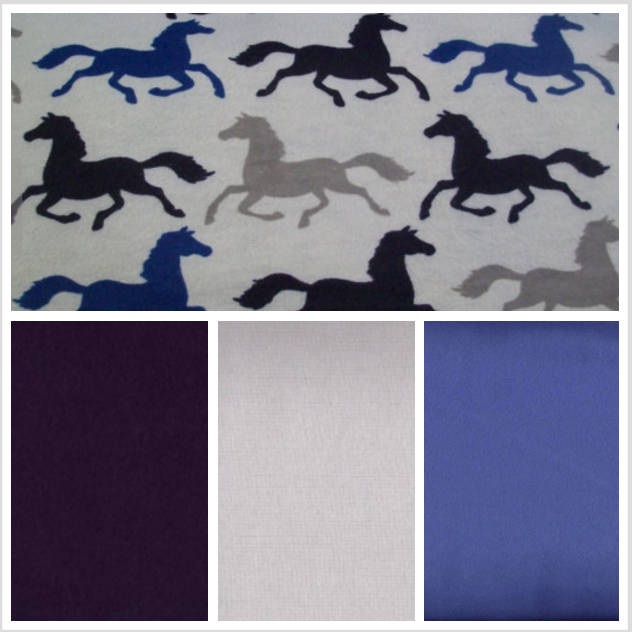 Running Horses Weighted Blanket, Cotton Flannel, Up to Twin Size, 3 to