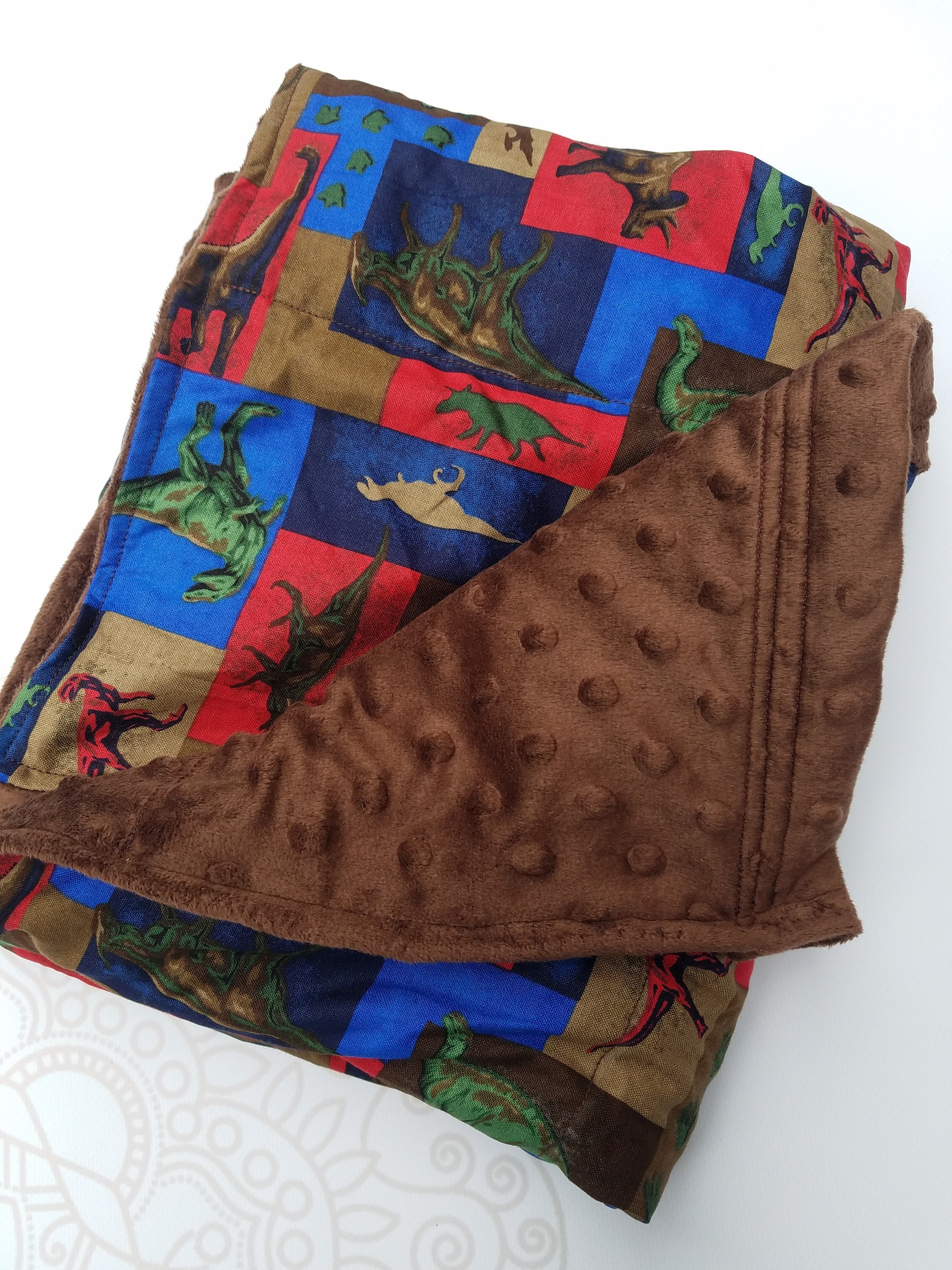 READY to SHIP, Weighted Blanket, 28x325 Pounds, Dinosaur Woven Cotton