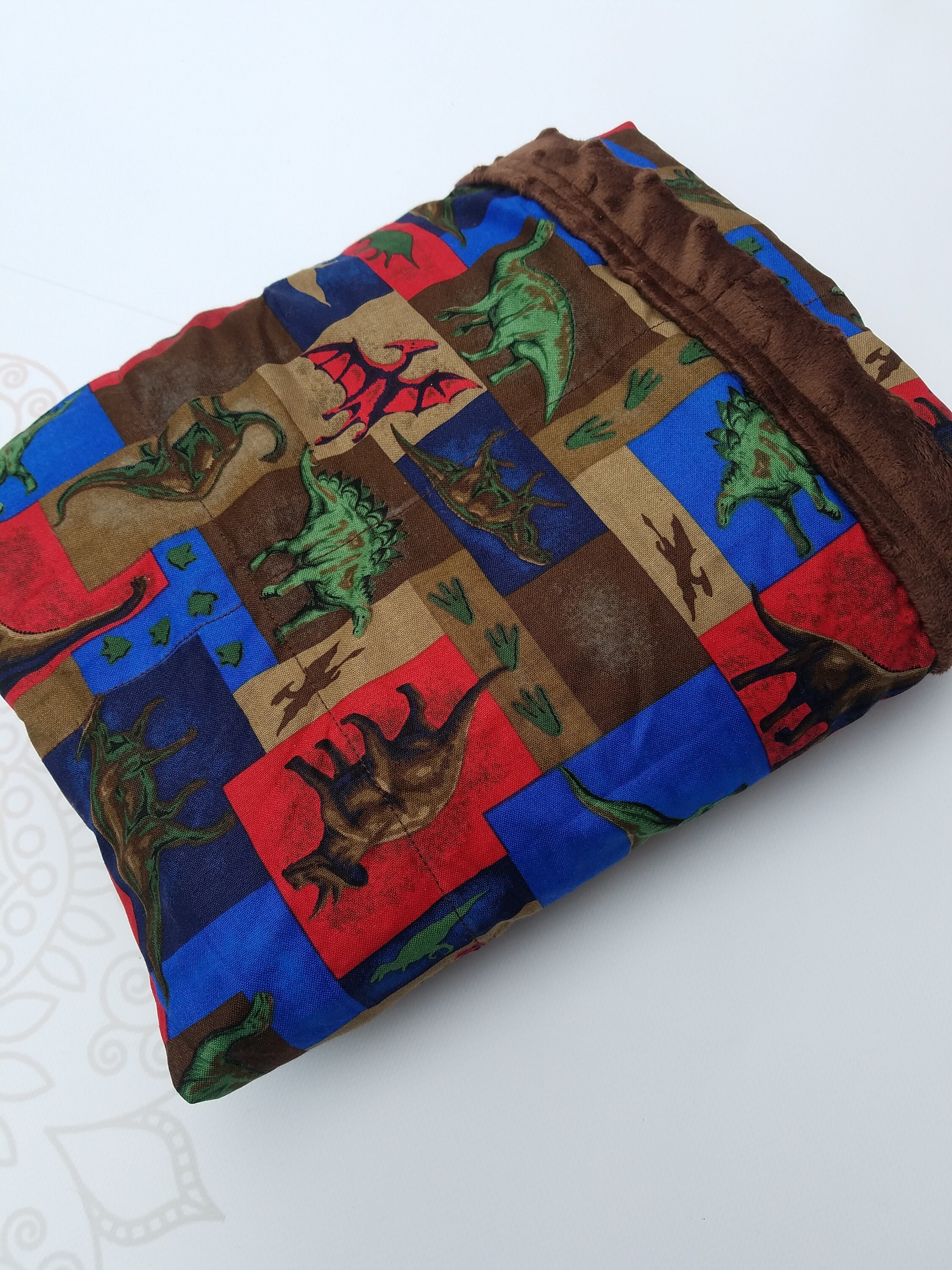 READY to SHIP, Weighted Blanket, 28x325 Pounds, Dinosaur Woven Cotton