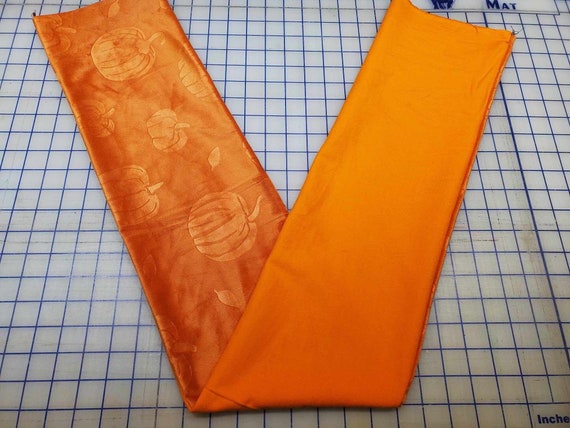 Weighted Neck Wrap, Orange Pumpkin Embossed Minky, Orange Flannel 32x7 Inches, 3 to 6 Pounds, Weighted Shoulder Wrap, Weighted Neck Wrap