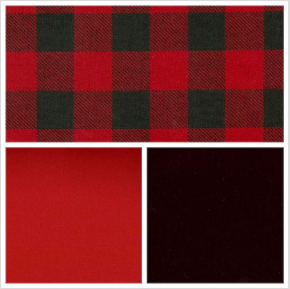 Black and Red Plaid Weighted Blanket, Valentine Gift, Flannel, Up to Twin Size, 3 to 20 Pounds, Adult Weighted Blanket,  Autism, Calming