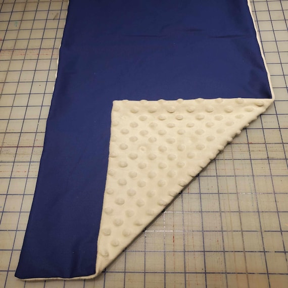 Weighted Lap Pad, Solid Navy Fabric with Ivory Minky Back, 14x22 inches, 3 Pounds, Fidget Pad, Homework Pad, Sensory Companion