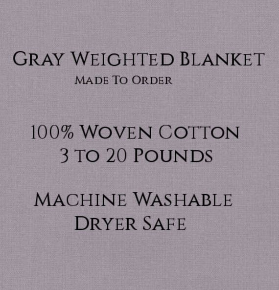 Solid Color, Weighted Blanket, GRAY, Up to Twin Size 3 to 20 Pounds.  Calming, Heavy Blanket, SPD, Autism, Weighted Blanket.