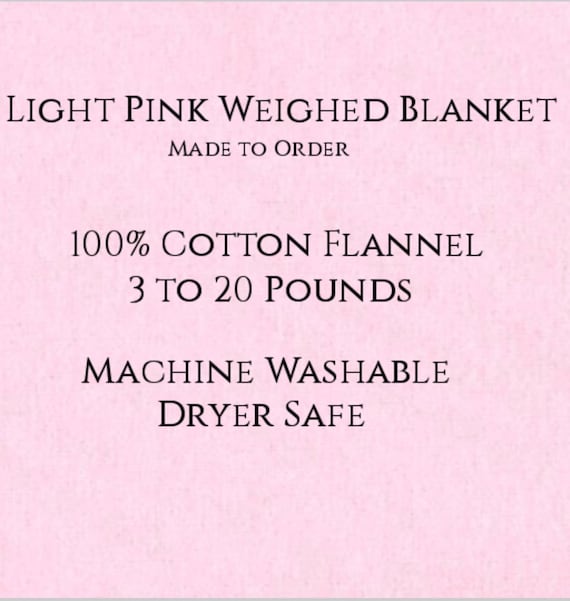 Solid Color, Weighted Blanket, Light Pink, Up to Twin Size 3 to 20 Pounds.  Calming, Heavy Blanket, SPD, Autism, Weighted Blanket.