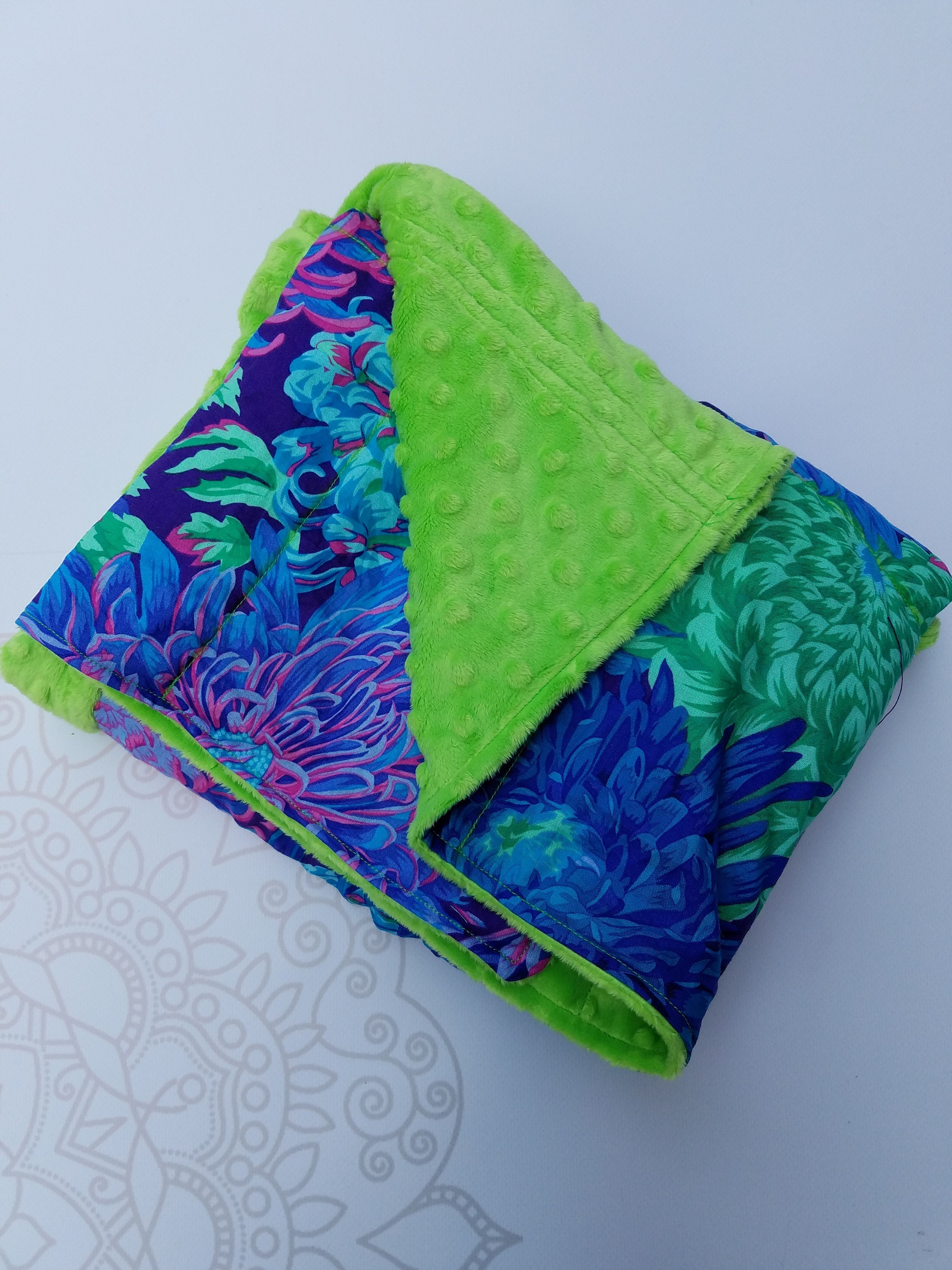 READY to SHIP, Weighted Blanket, 28x325 Pounds, Floral Woven Cotton