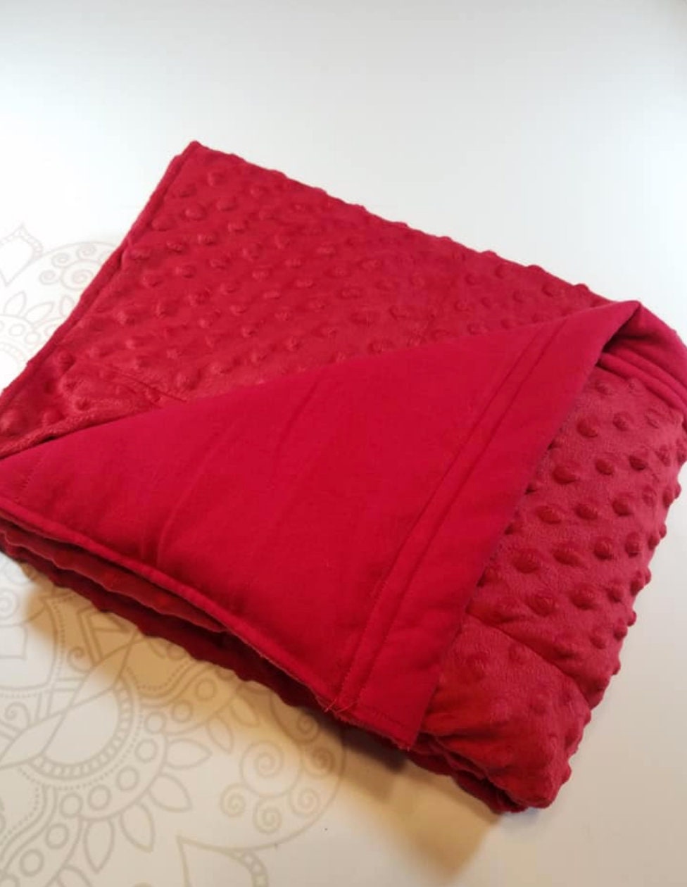 READY to SHIP, Weighted Blanket, 40428 Pounds, Red Minky, Red Cotton