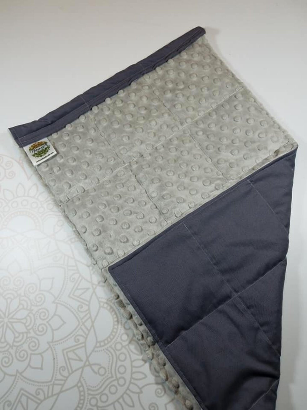READY TO SHIP, Silver Minky Front, Steele Gray Woven Cotton Back, Lap