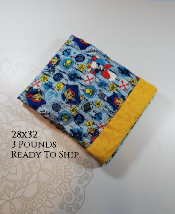 Pirate, 3 Pound, WEIGHTED BLANKET 3 pounds, 28x32, for Autism, Sensory, ADHD, Calming, Anxiety,