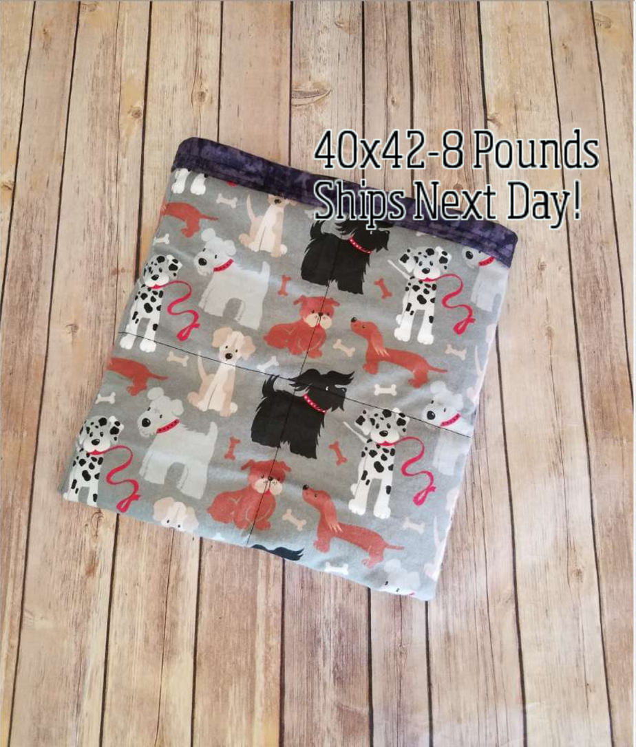 Puppy Dog, 8 Pound, WEIGHTED BLANKET, Ready To Ship, 8 pounds, 40x42