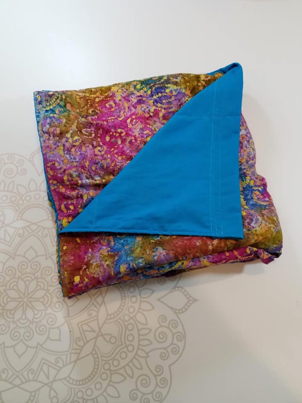 READY to SHIP, Weighted Blanket, 40x428 Pounds, Scroll Batik