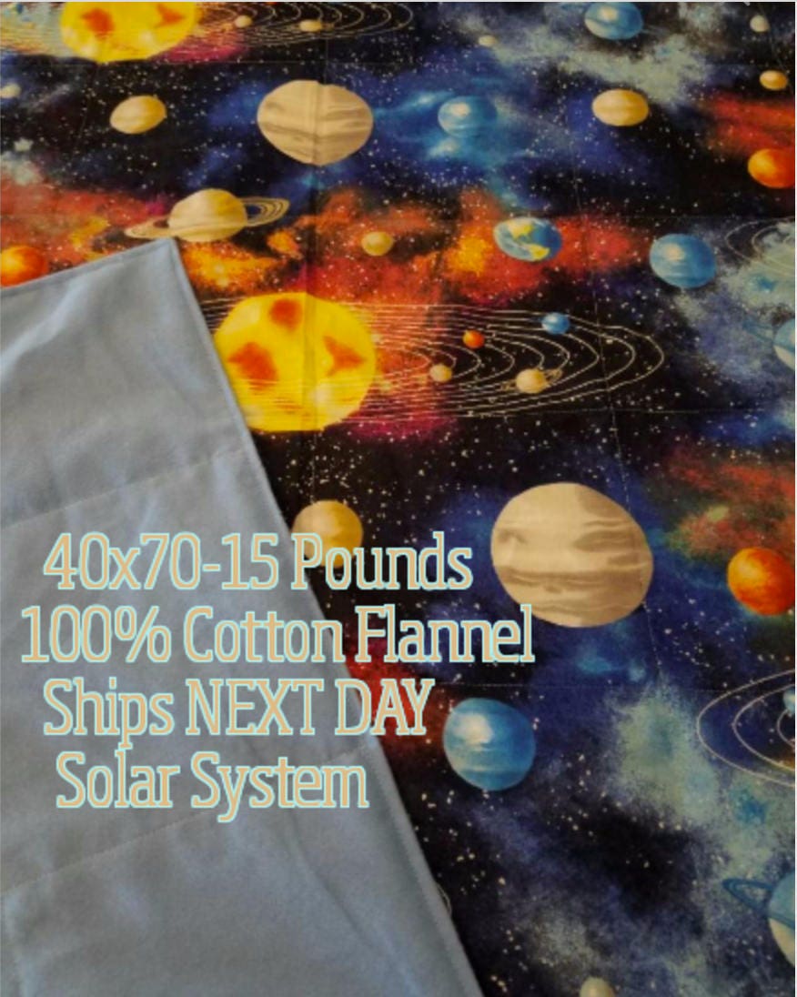 Weighted Blanket, 15 Pound, Solar System, 40x70, READY TO SHIP, Twin