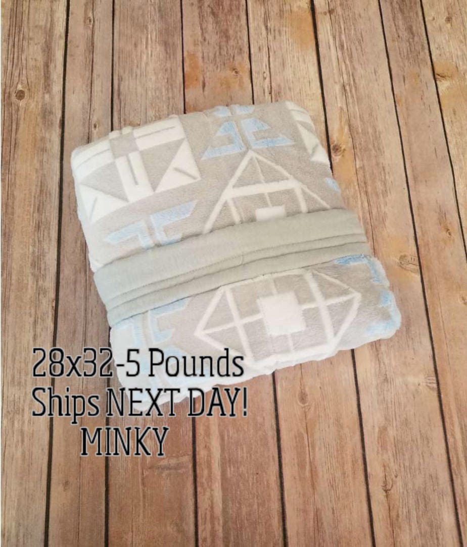 Minky, 5 Pound, WEIGHTED BLANKET, Ready To Ship, 5 pounds, 28x32, for