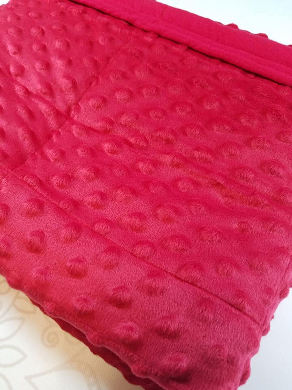 READY to SHIP, Weighted Blanket, 40428 Pounds, Red Minky, Red Cotton