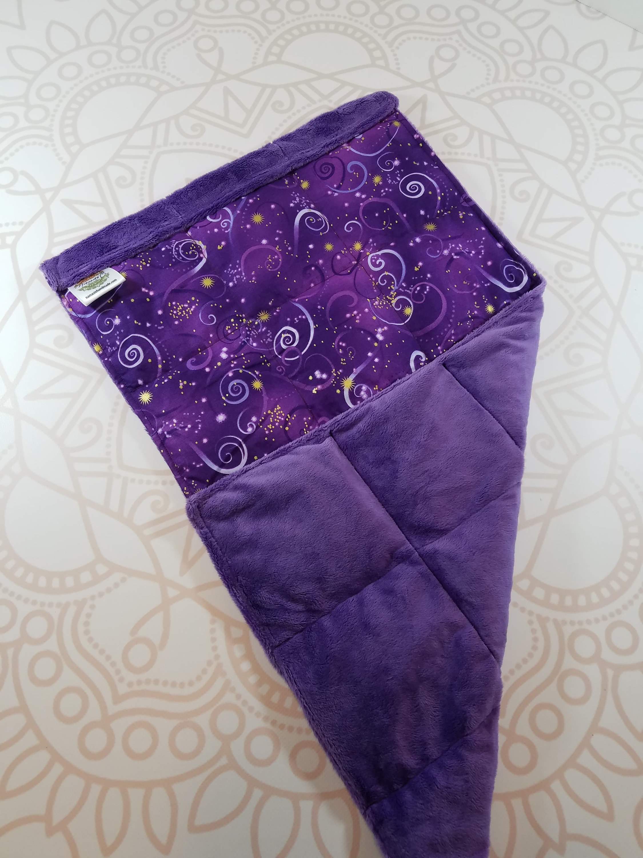 READY TO SHIP, Purple Swirl Front, Purple Smooth Minky Back, Lap Pad