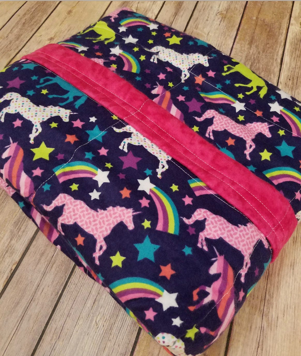 Unicorns and Rainbows, 9 Pound, WEIGHTED BLANKET, Ready To Ship, 9