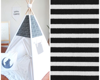 Black and White Stripe Canvas Teepee, Play Tent, Play Teepee, Tipi, Kids Teepee, Childrens Teepee, Kids Tent