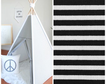 Black and White Stripe Canvas Teepee, Play Tent, Kids Teepee, Teepee Tent, Tipi, Playhouse, Stripe Teepee, B&W