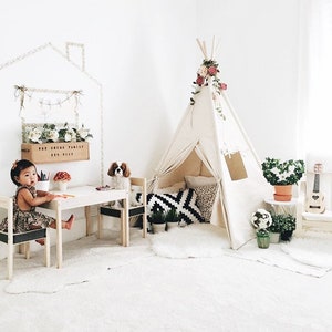 Natural Canvas Teepee, Play Tent, Kids Teepee Tent, Childrens Teepee, Teepee Tent, Teepee, Tipi