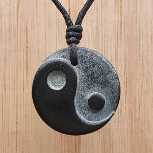 Yin and Yang Pendant | Tai Chi Symbol Necklace | Tao Sympol Of Balance And Harmony | Hand Carved Natural Stone Unisex Spritual Jewelry
