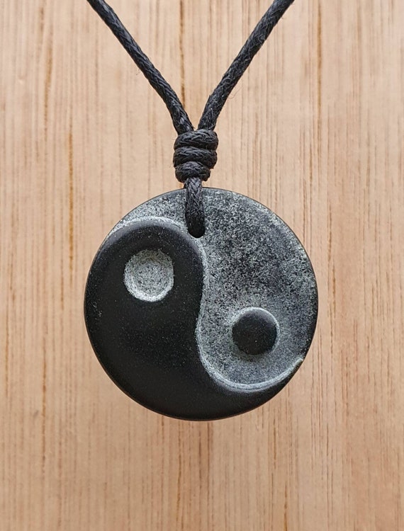 Yin Yang Pendant Necklace with Stone Yin Yang Pendant Necklace with Stone