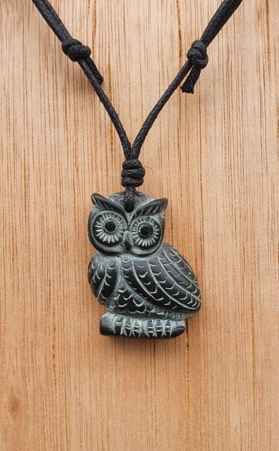 Wooden owl necklace deals